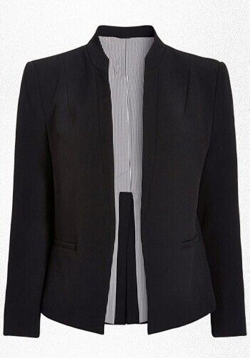 女士短款對襟黑色西服定制